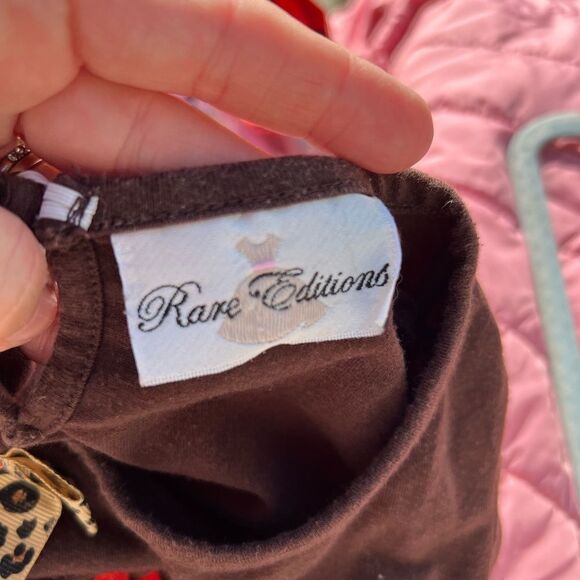 Rare Editions Brown Dress with Leopard and Orange Accents size 12 months Fall - Picture 3 of 3